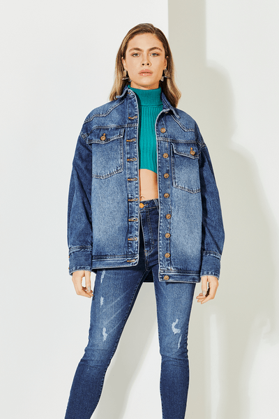 Jaqueta jeans best sale com transparencia